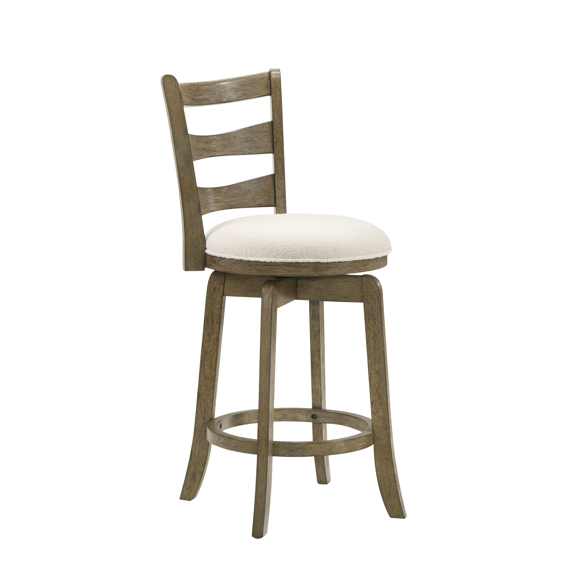 Armen Living Melindra Ladder-Back Upholstered Swivel Counter Stool