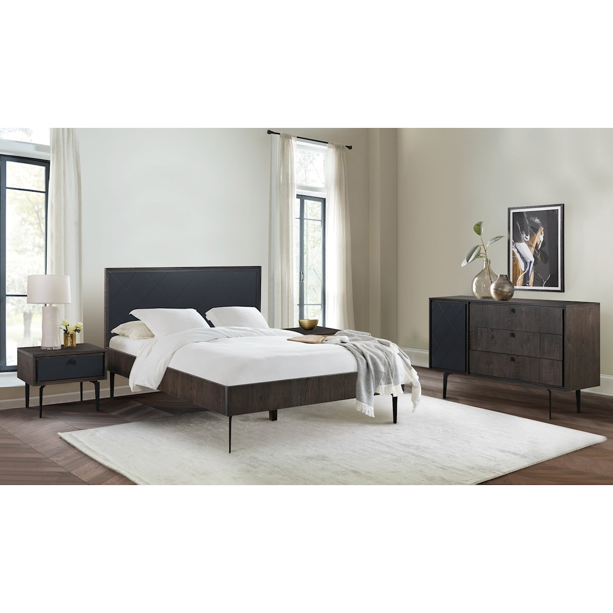 Armen Living Cross Queen Platform Bed Frame