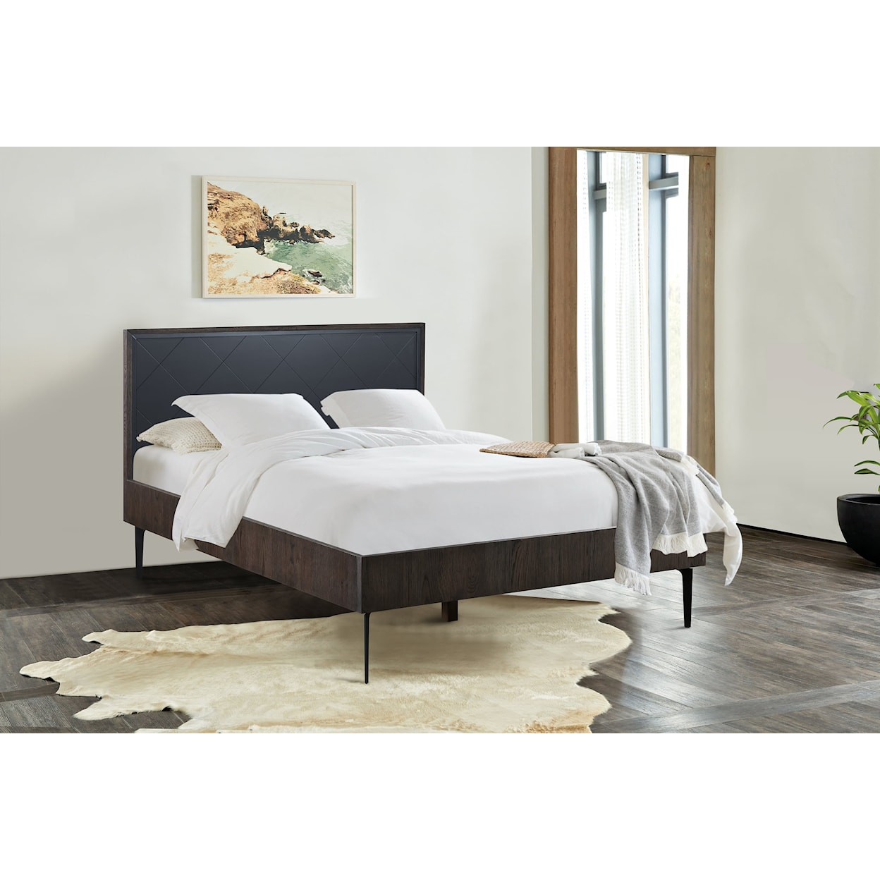 Armen Living Cross Queen Platform Bed Frame