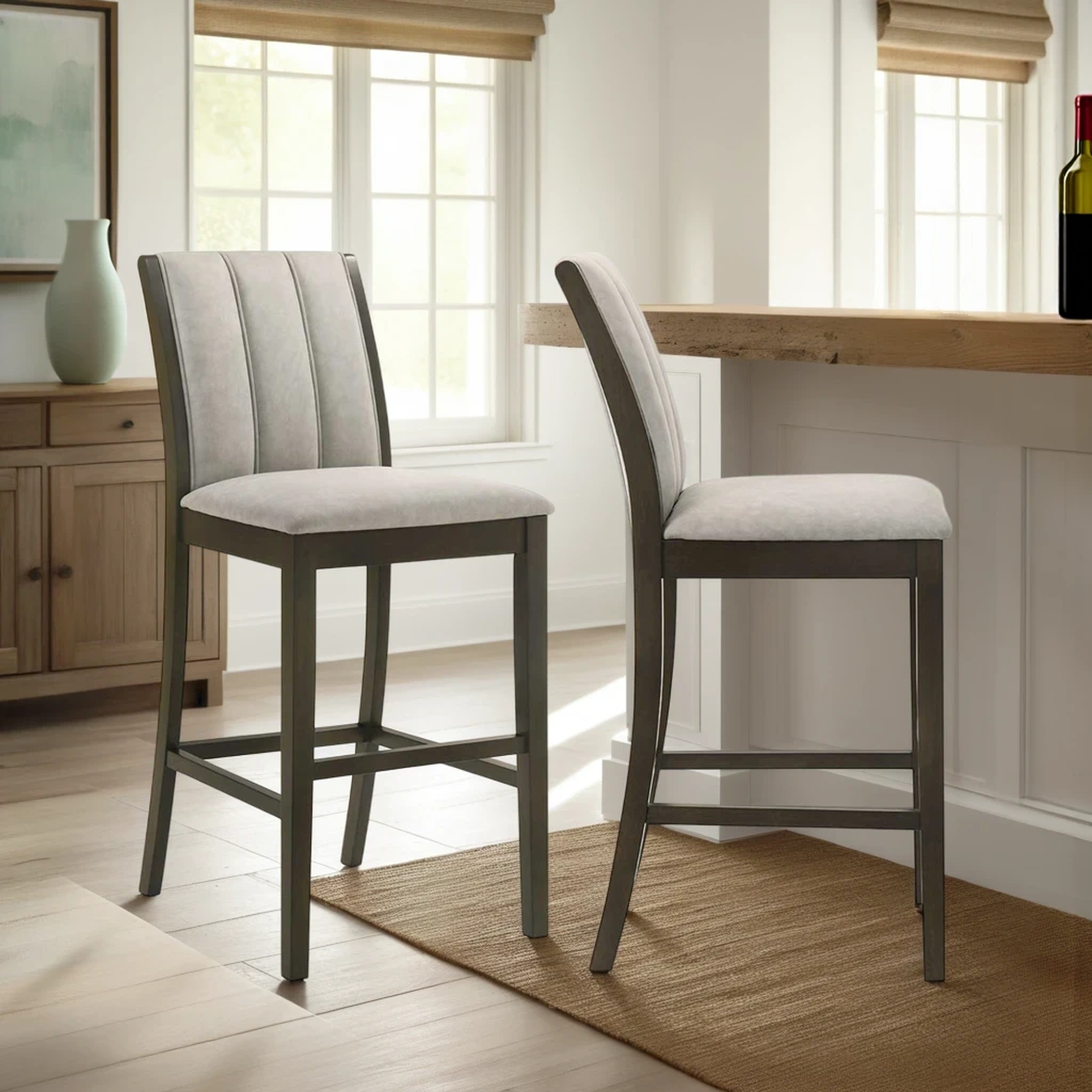 Armen Living Nolan Full-Back Upholstered Barstool