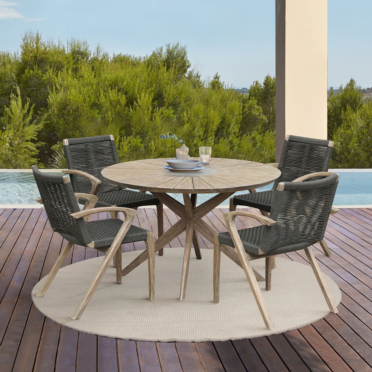 Armen Living Sachi Outdoor Dining Set