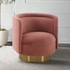 Armen Living Peony Blush Fabric Upholstered Sofa Accent Chair 