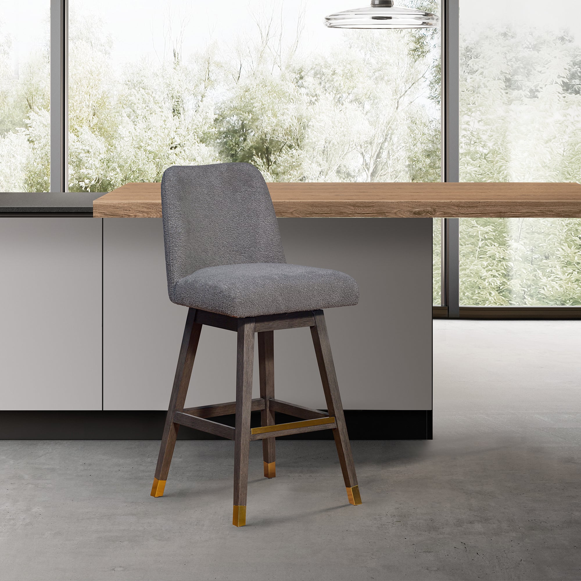 Armen Living Amelia Swivel Counter Stool