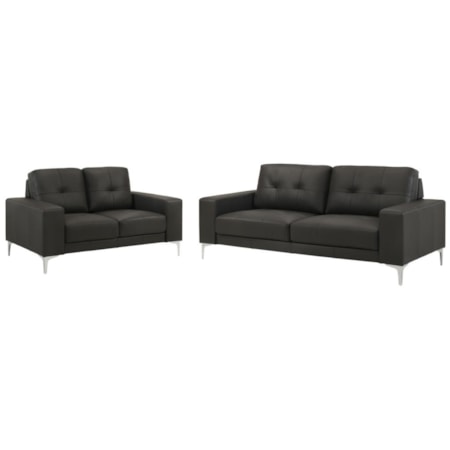 2-pc. Top-Grain Leather Living Room Set