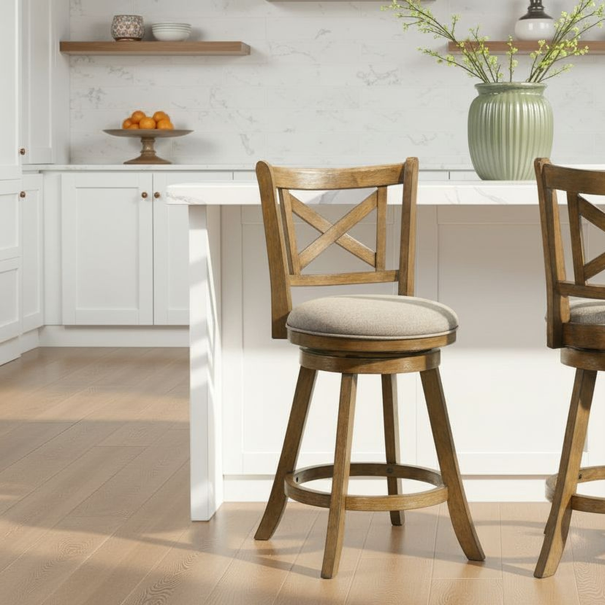 Armen Living Kodi X-Back Swivel Counter Stool