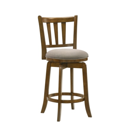 Slat-Back Swivel Counter Stool