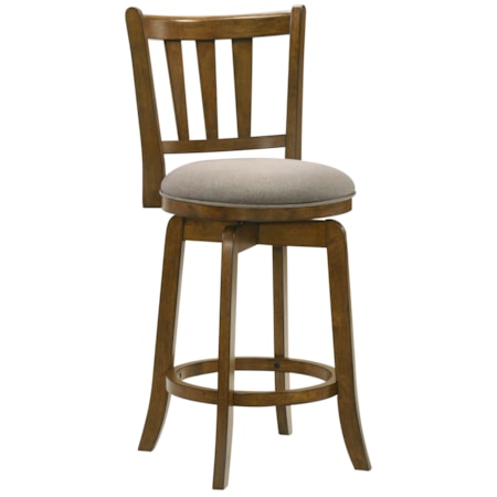 Slat-Back Swivel Counter Stool
