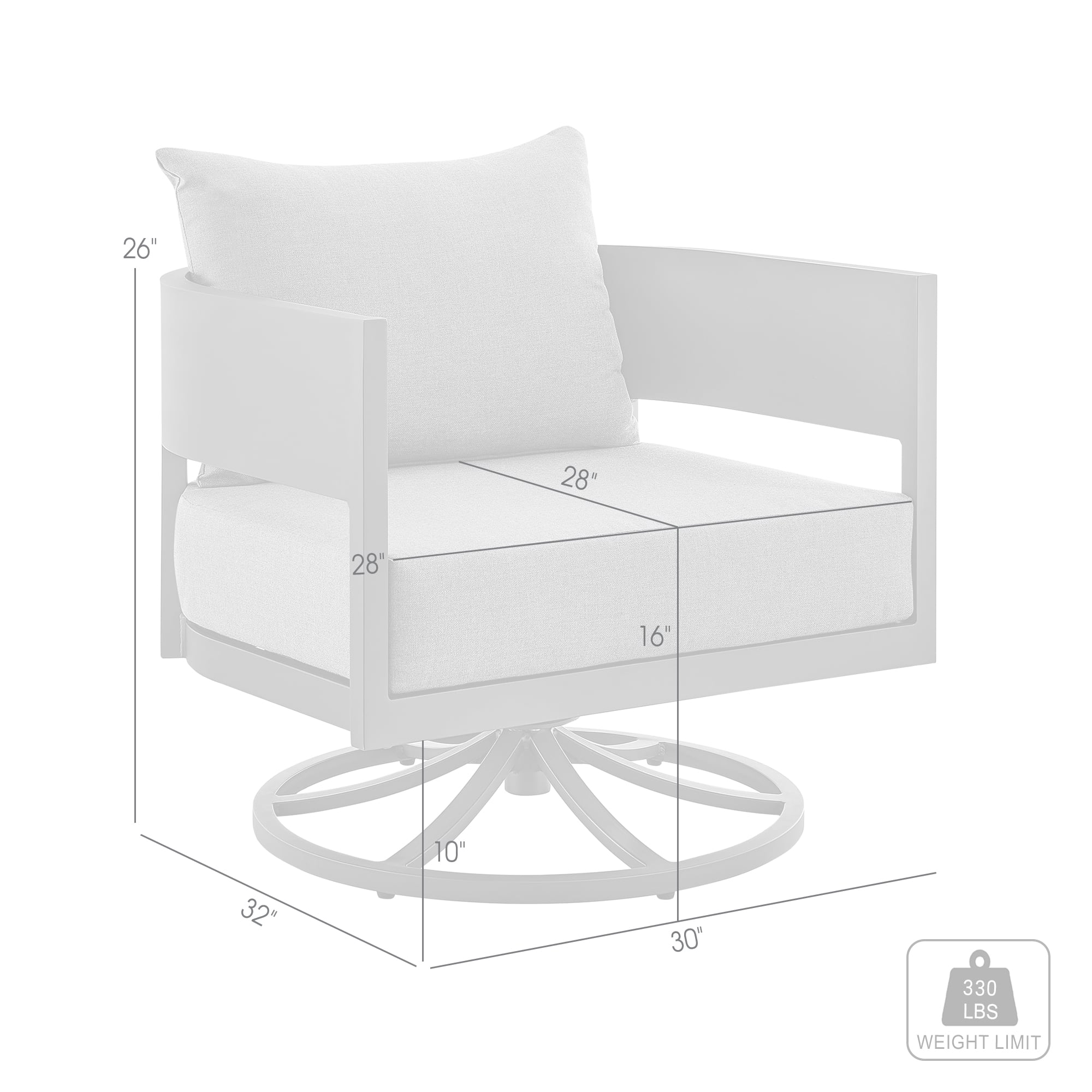 Armen Living Menorca Outdoor Swivel Rocking Chair