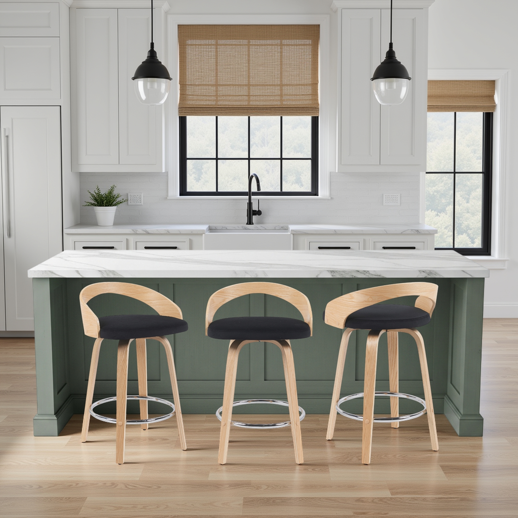 Armen Living Sonia Open-Back Swivel Counter Stool