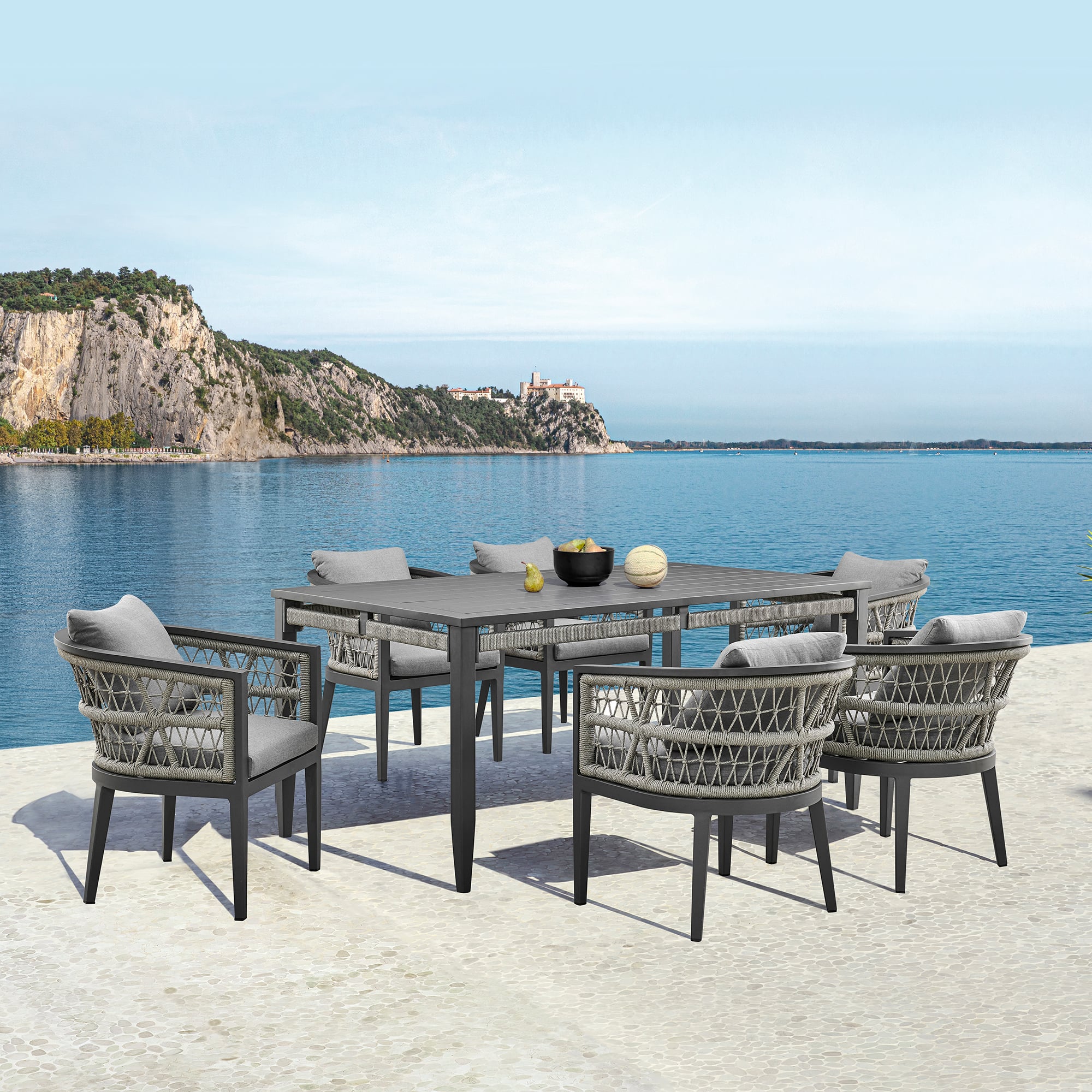 Armen Living Zella Outdoor Dining Set