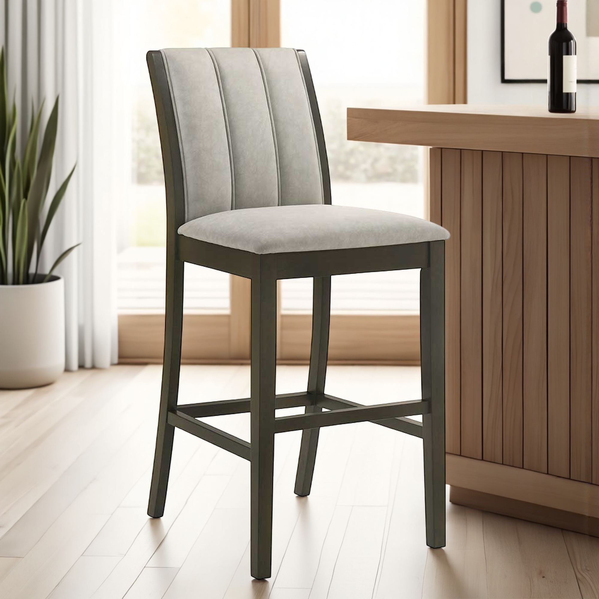 Armen Living Nolan Full-Back Upholstered Barstool