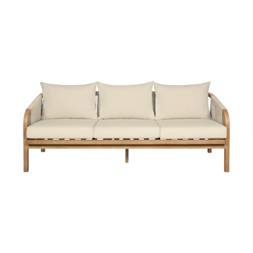 Coastal Patio Sofa with Cushion Seating