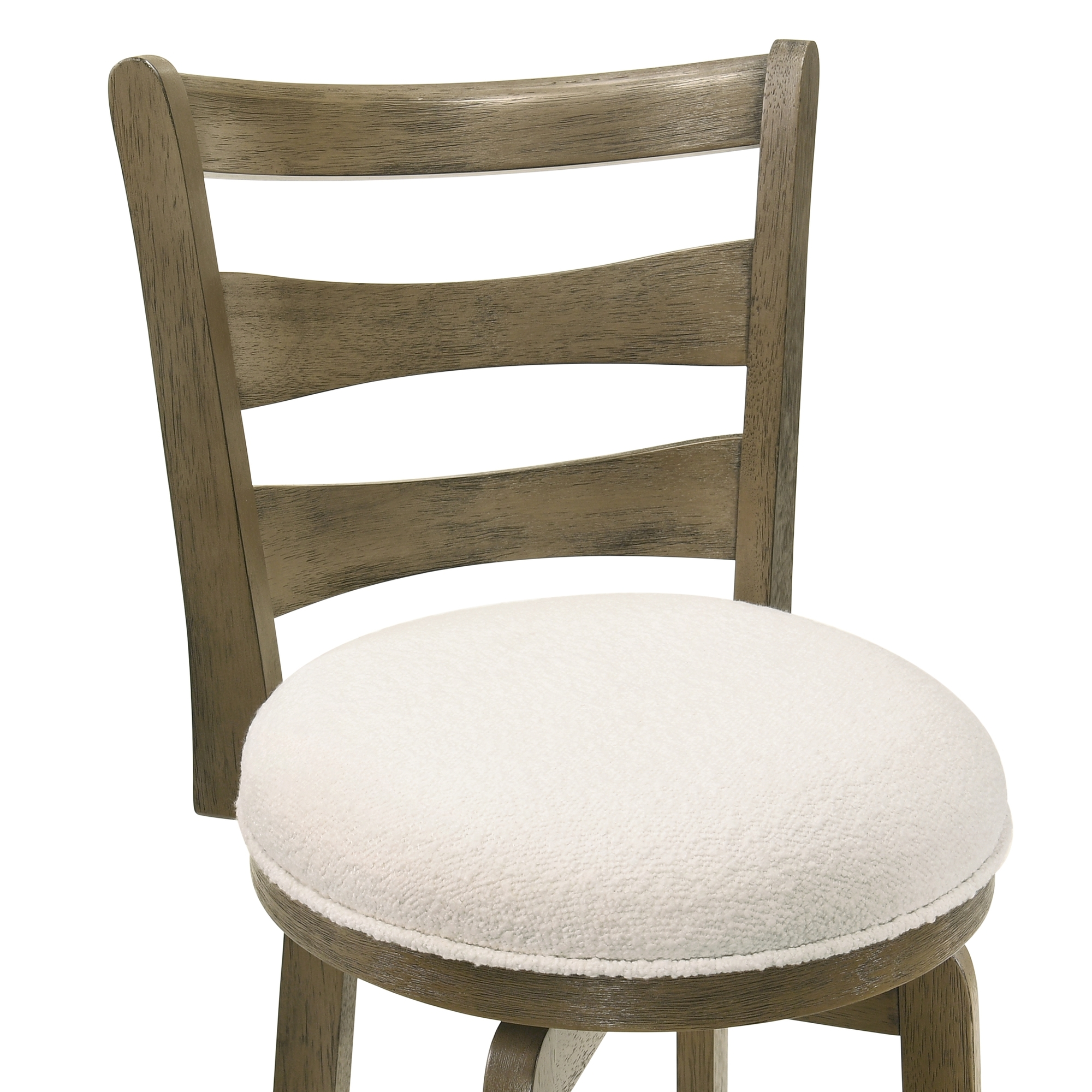 Armen Living Melindra Ladder-Back Upholstered Swivel Barstool