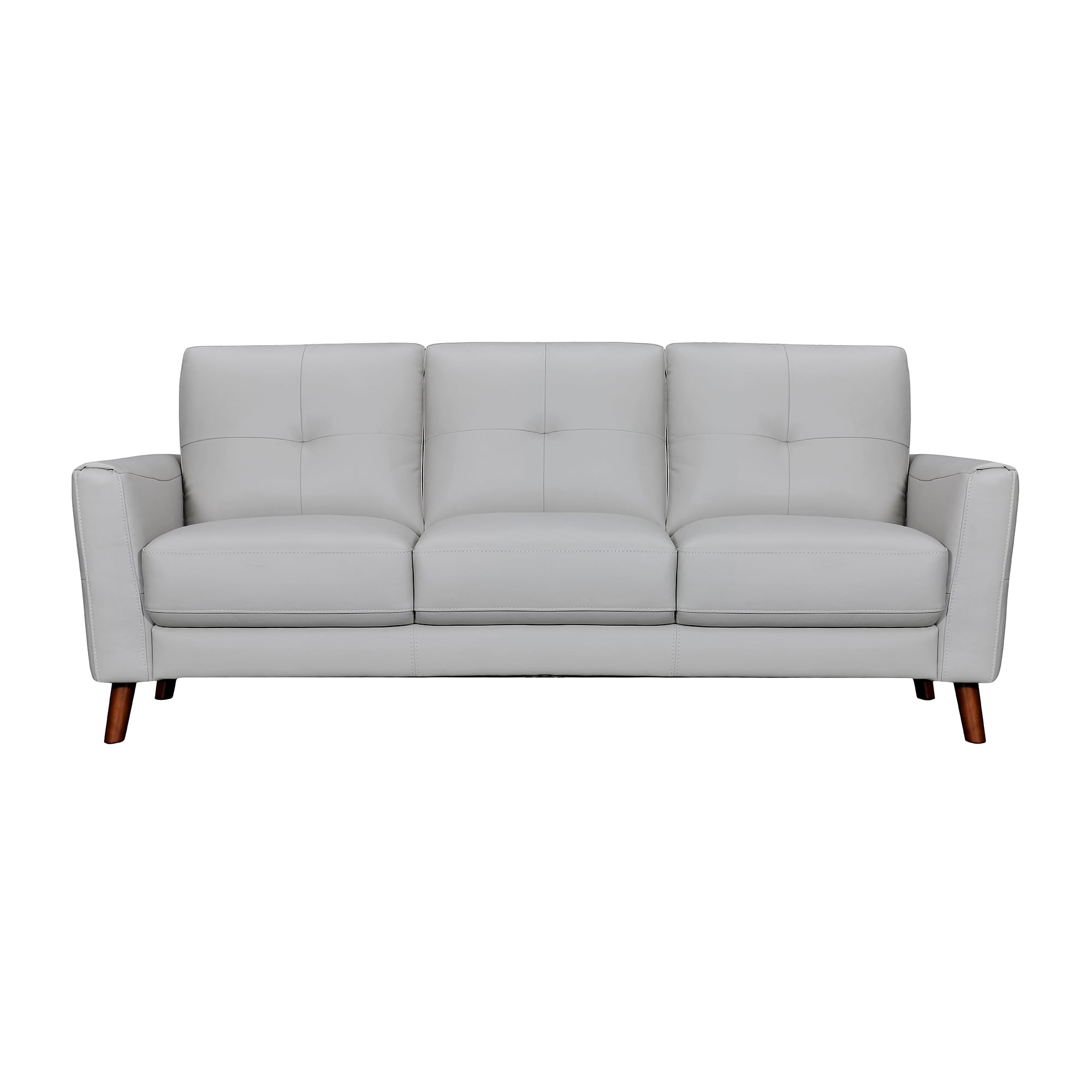 Armen Living Almafi Gray Leather Sofa