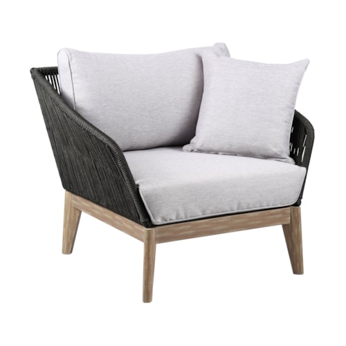 Contemporary Indoor/Outdoor Lounge Chair with Cushions