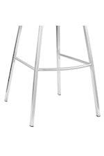Armen Living Carise Contemporary Faux Leather and Stainless Steel Swivel Bar Stool