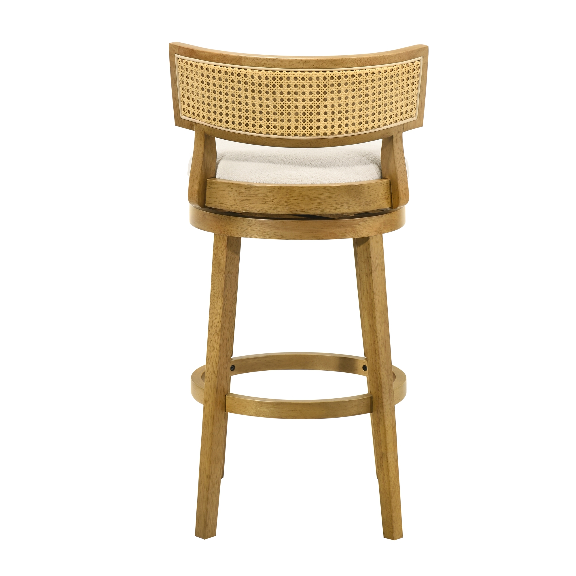 Armen Living Noely Upholstered Round Swivel Barstool