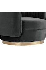 Armen Living Davy Contemporary Velvet Swivel Accent Chair with Gold Base
