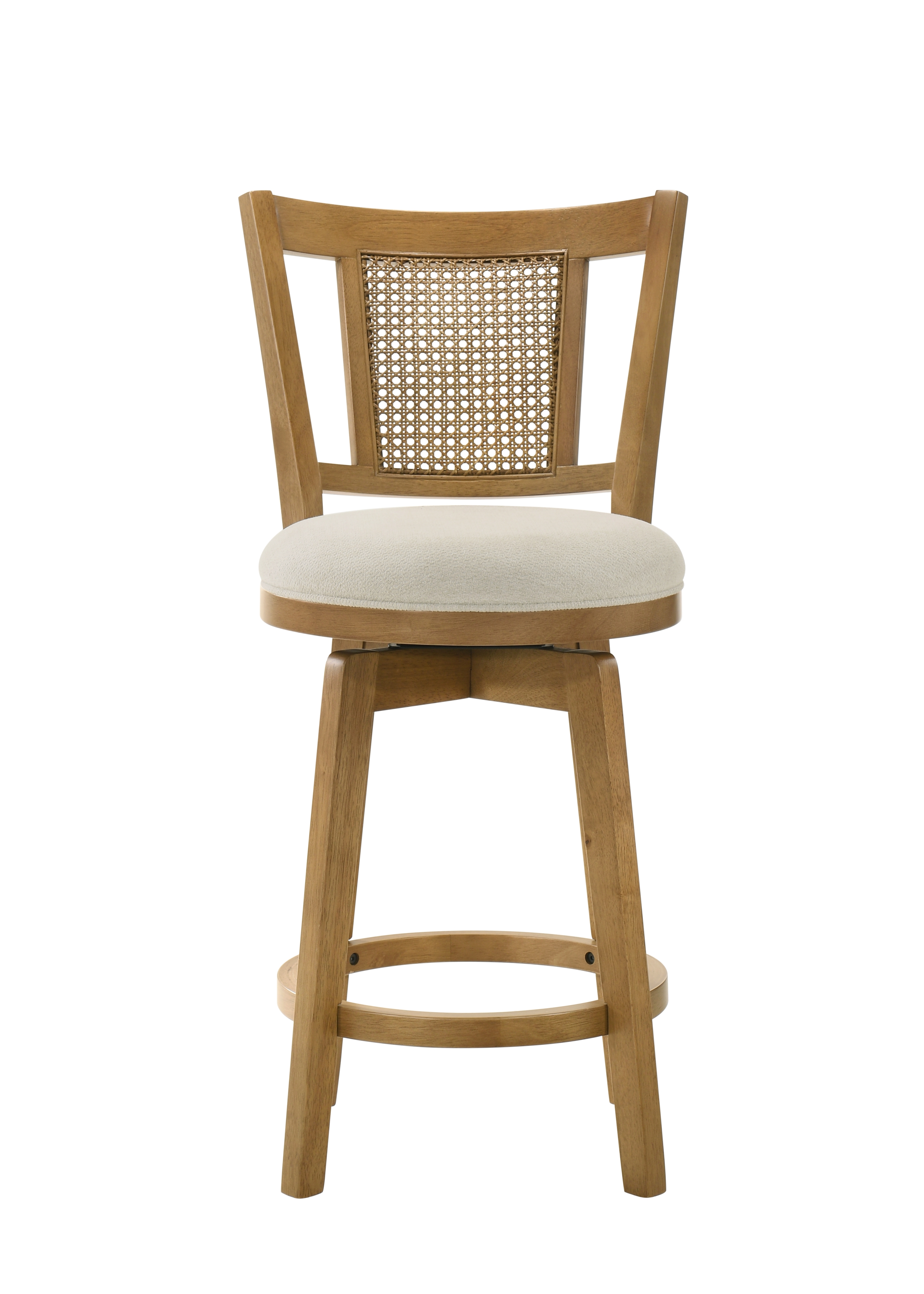 Splat-Back Upholstered Swivel Barstool