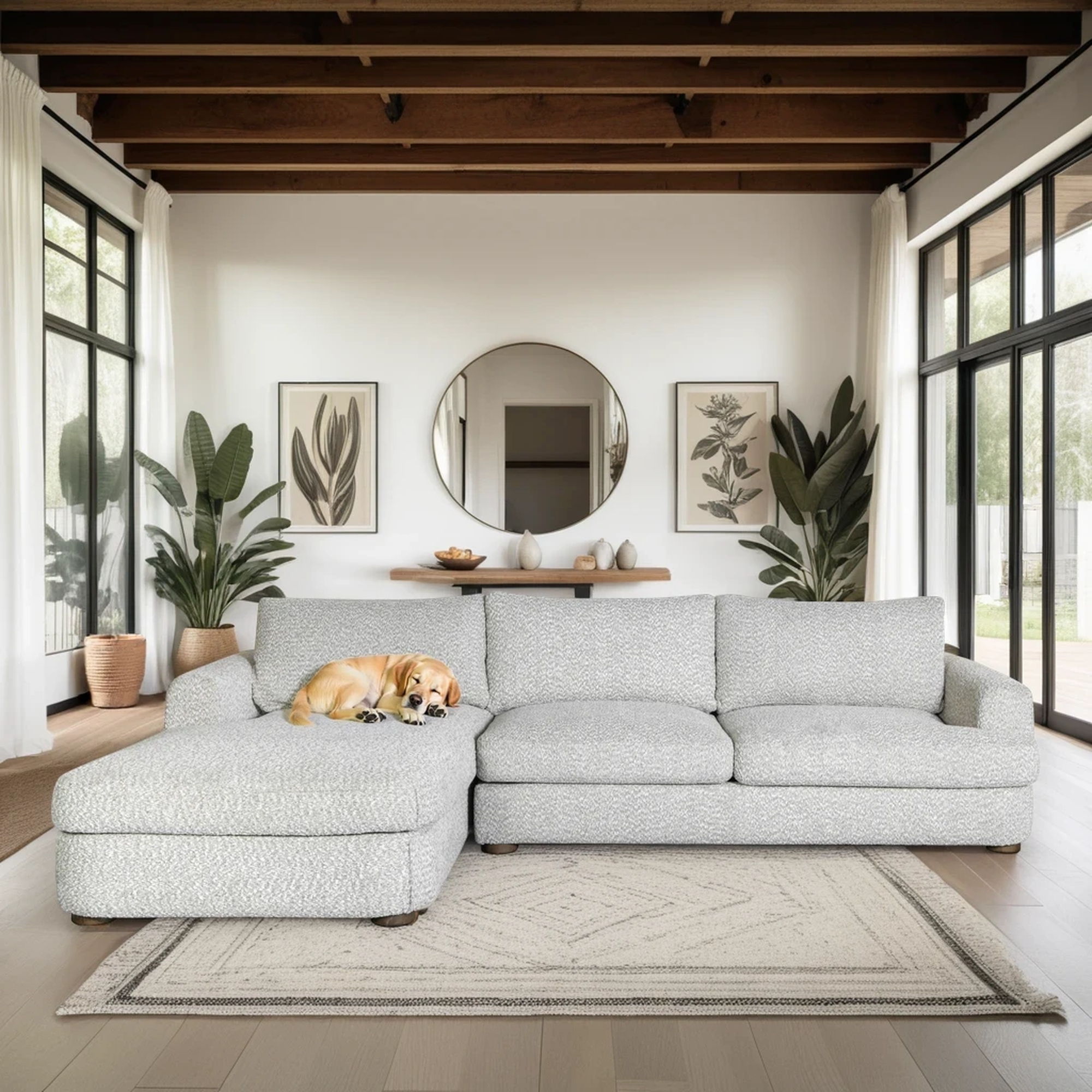Armen Living Reid LAF Chaise Sectional Sofa