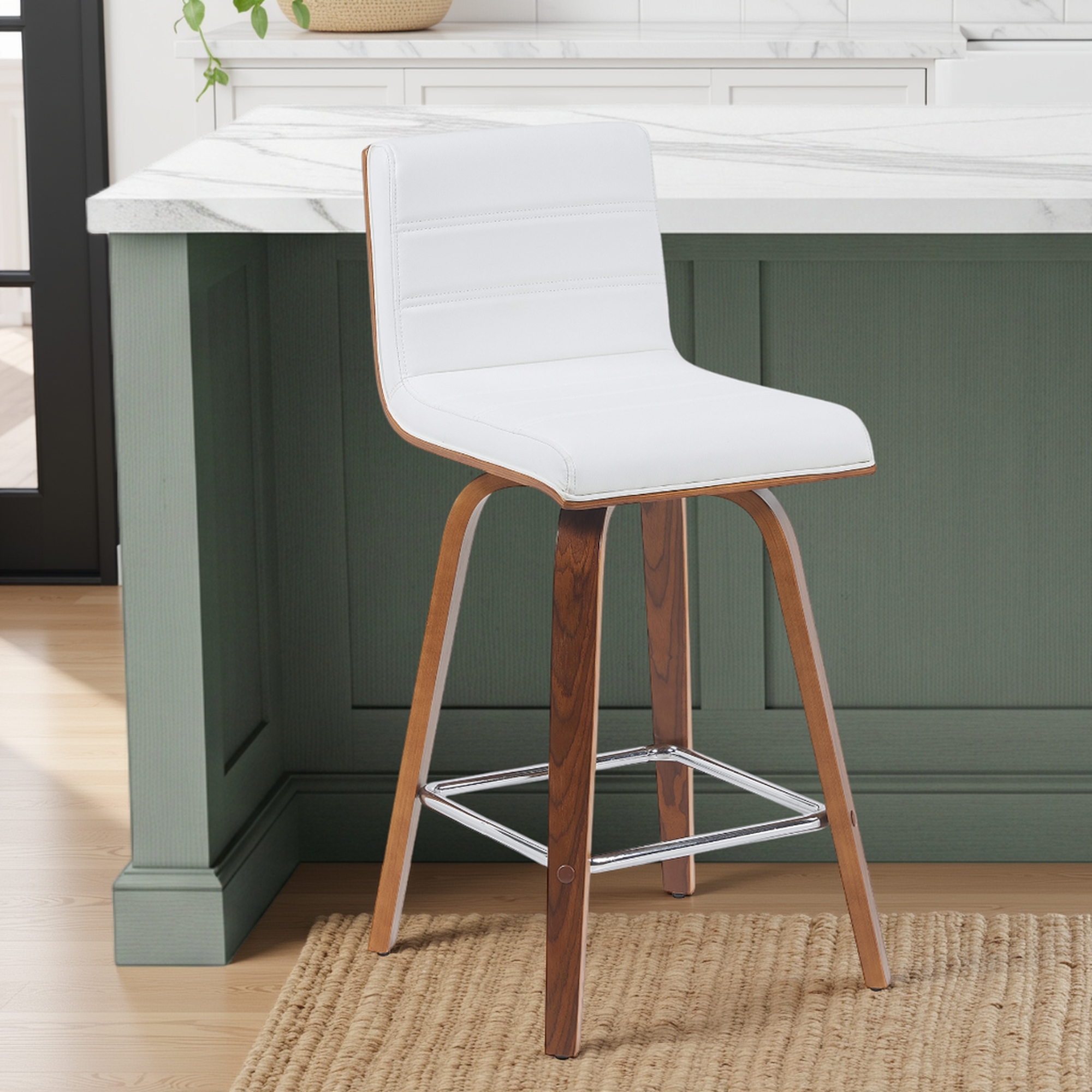 Armen Living Vienna Upholstered Swivel Counter Stool