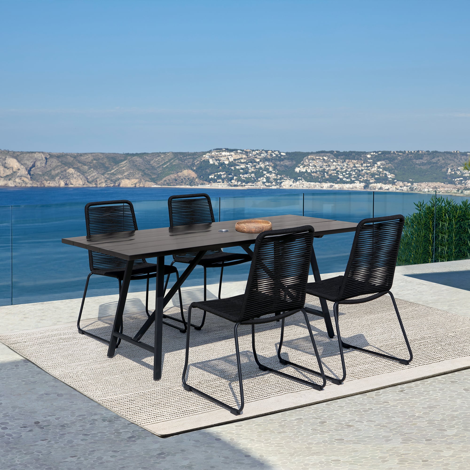 Armen Living Frinton / Shasta 5-Piece Outdoor Dining Set