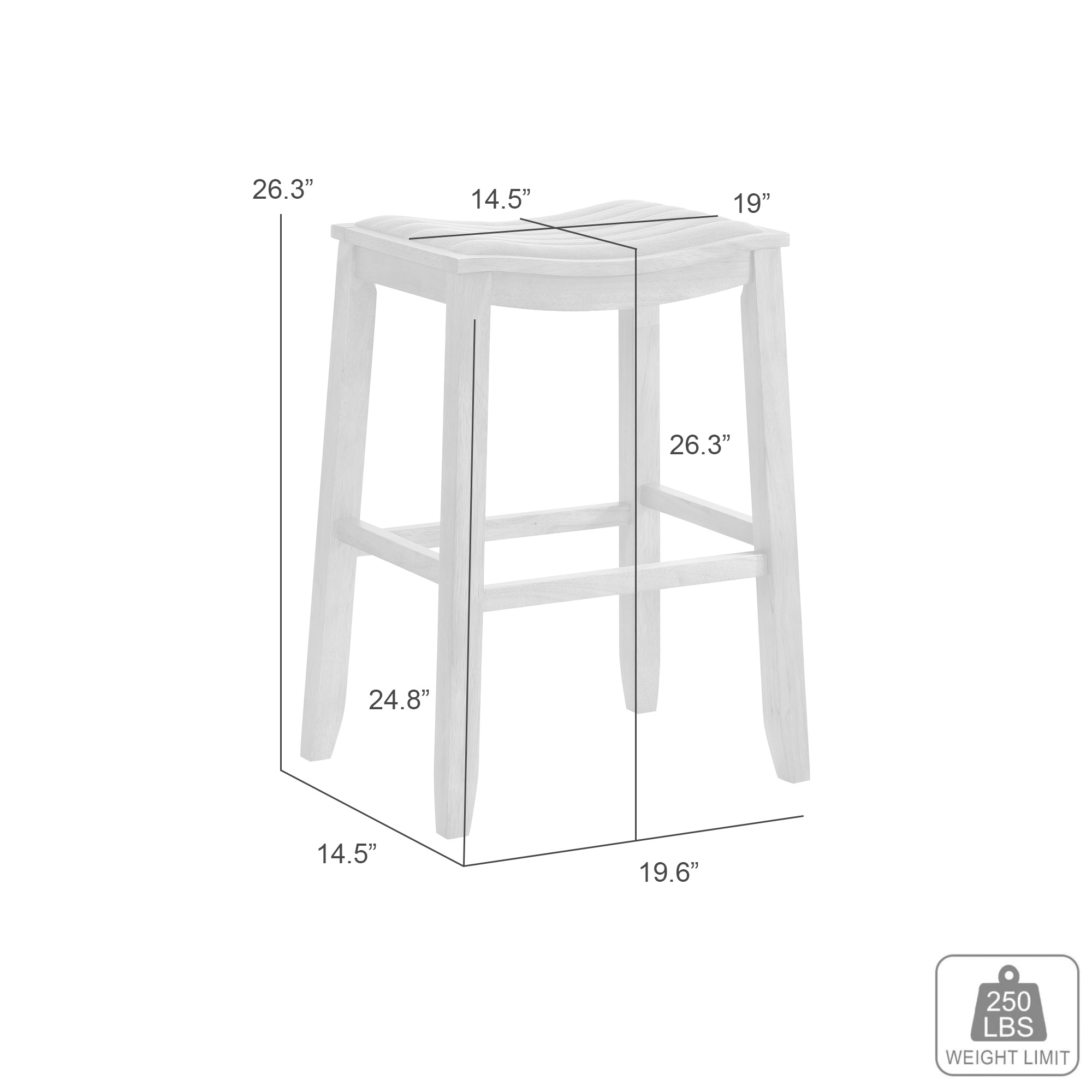 Armen Living Iyani Backless Counter Stool w/Upholstered Seat