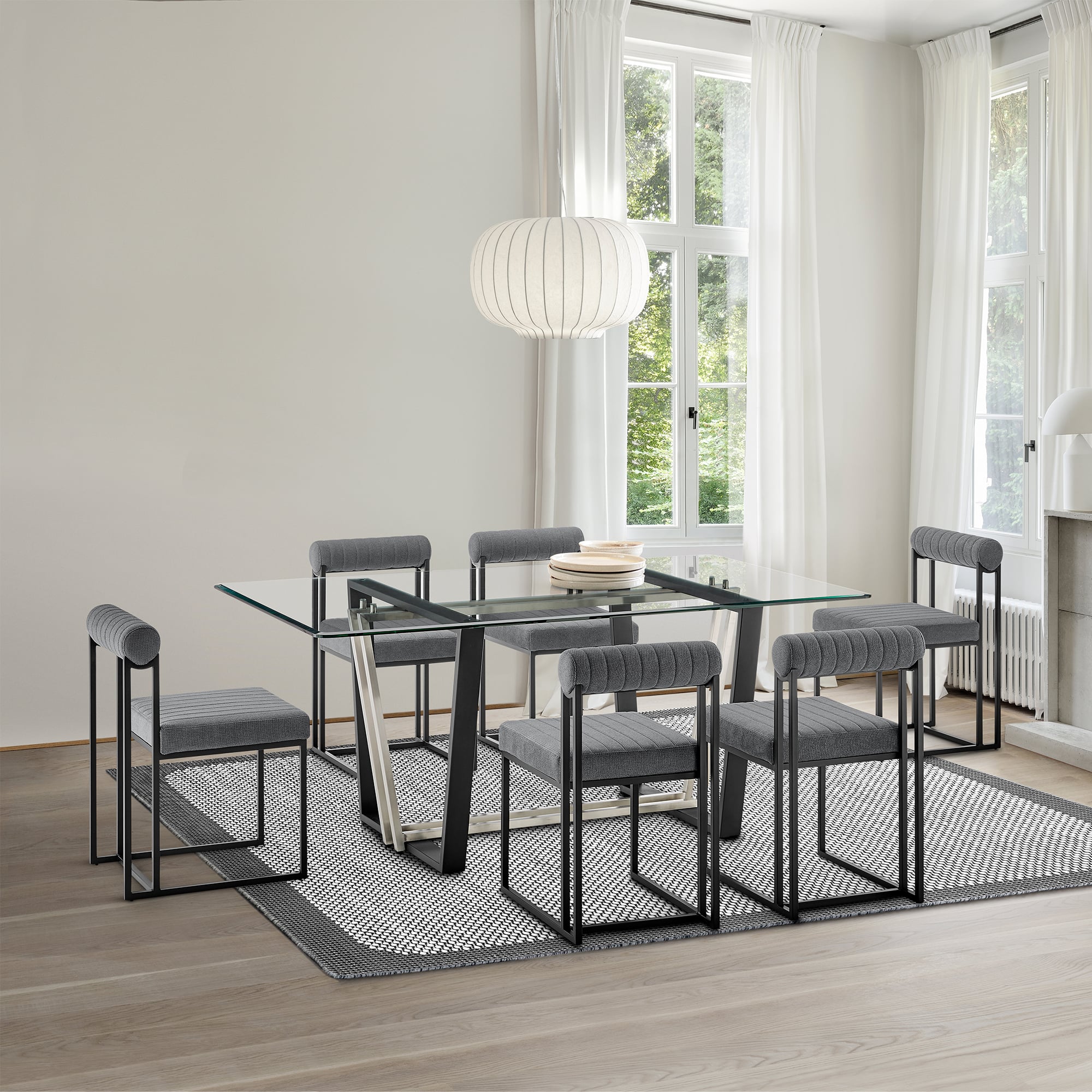 Armen Living Anastasia Open-Back Dining Side Chair