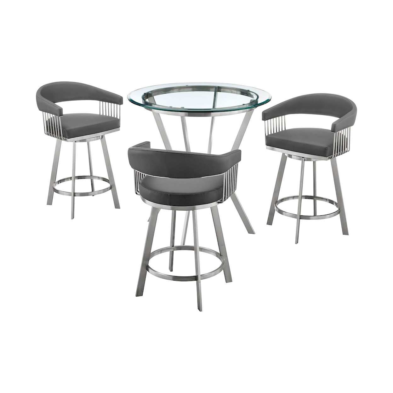 Armen Living Naomi & Chelsea 4 PC Dining Set