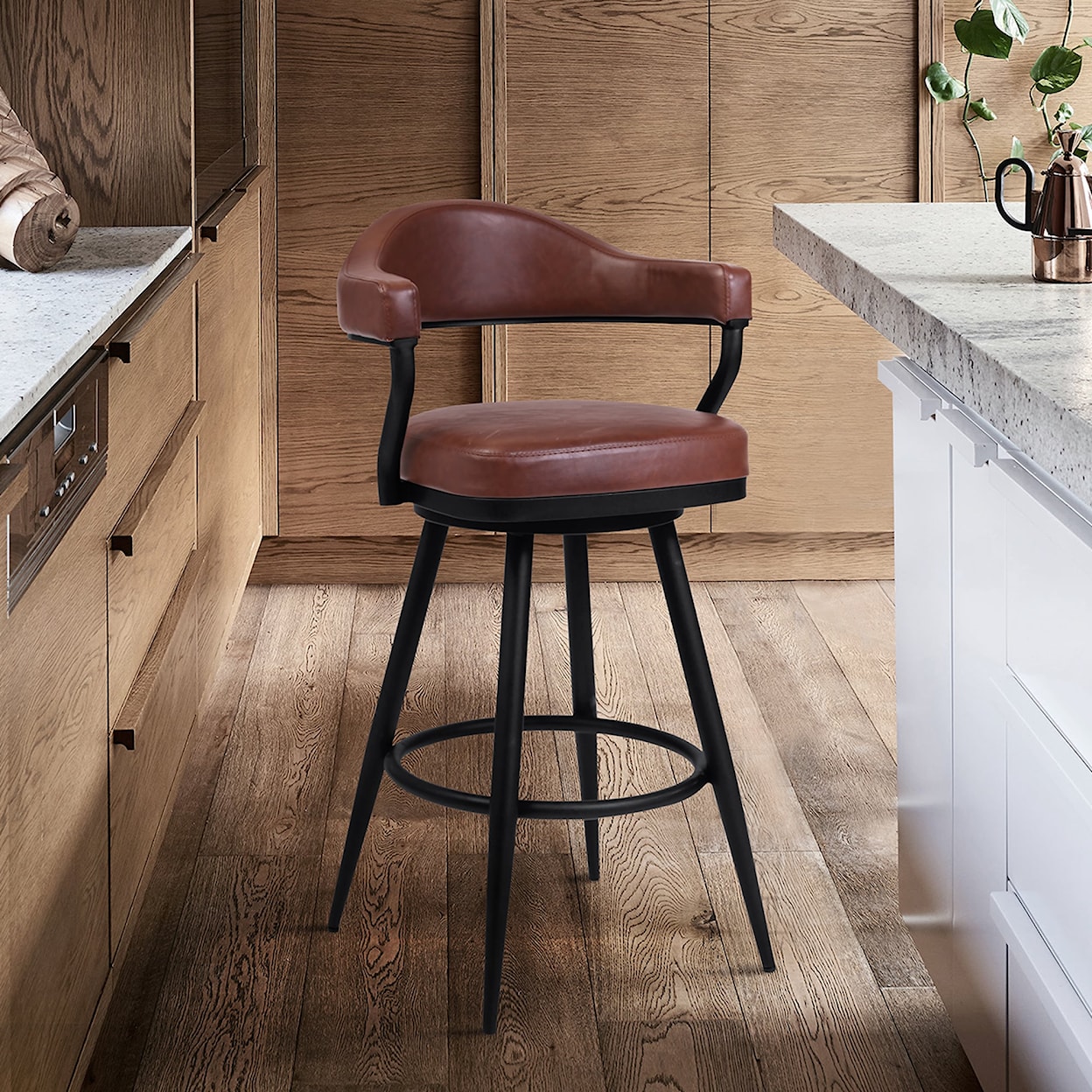 Armen Living Amador Swivel Bar Stool