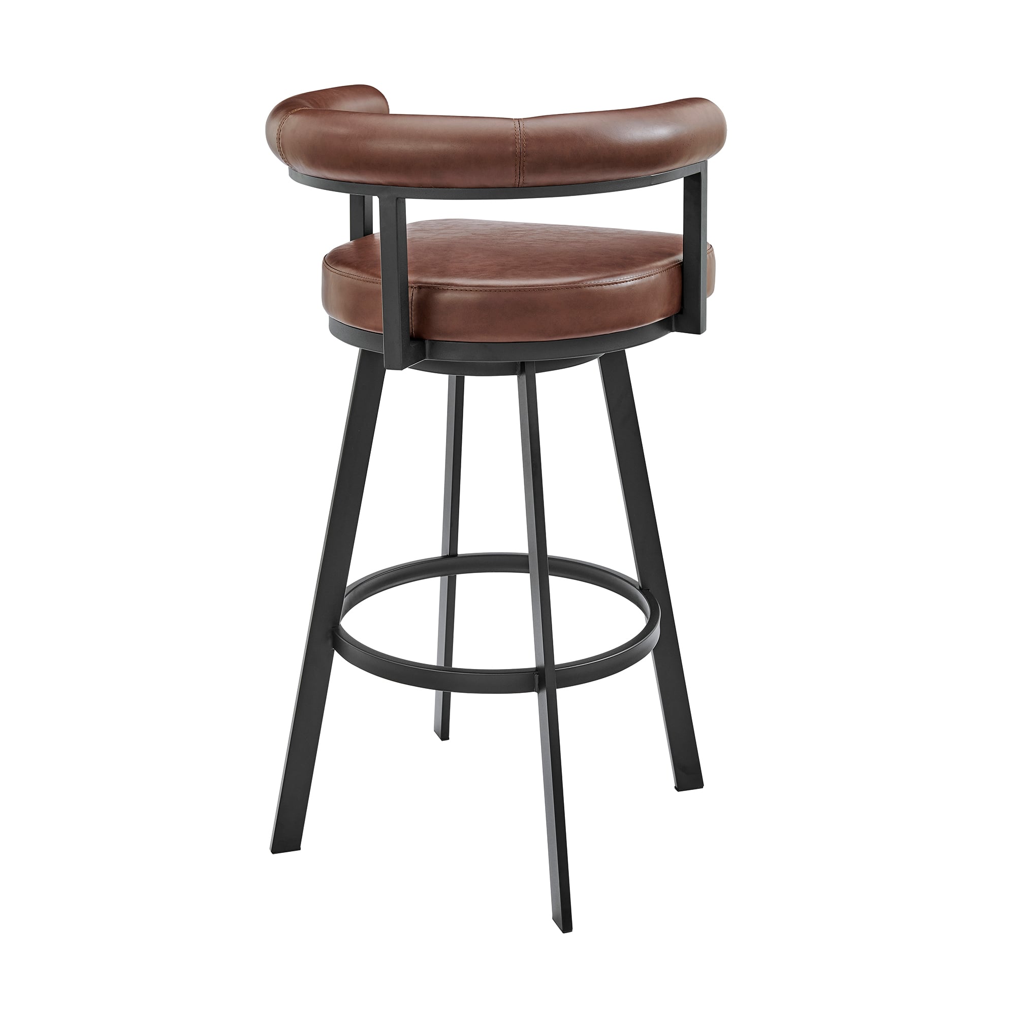 Open Barrel-Back Swivel Barstool