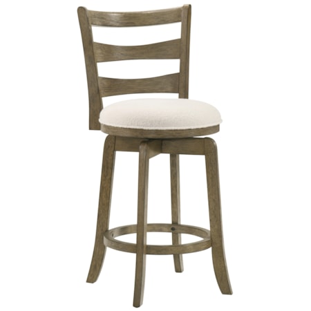 Ladder-Back Upholstered Swivel Counter Stool