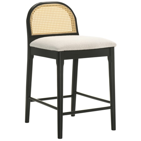 Rounded-Back Counter Stool w/Uph. Seat