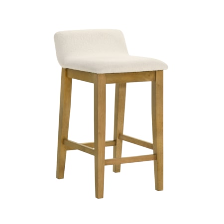 Upholstered Low-Back Fixed Counter Stool