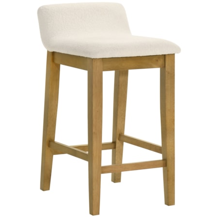 Upholstered Low-Back Fixed Counter Stool