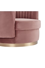 Armen Living Davy Contemporary Velvet Swivel Accent Chair with Gold Base