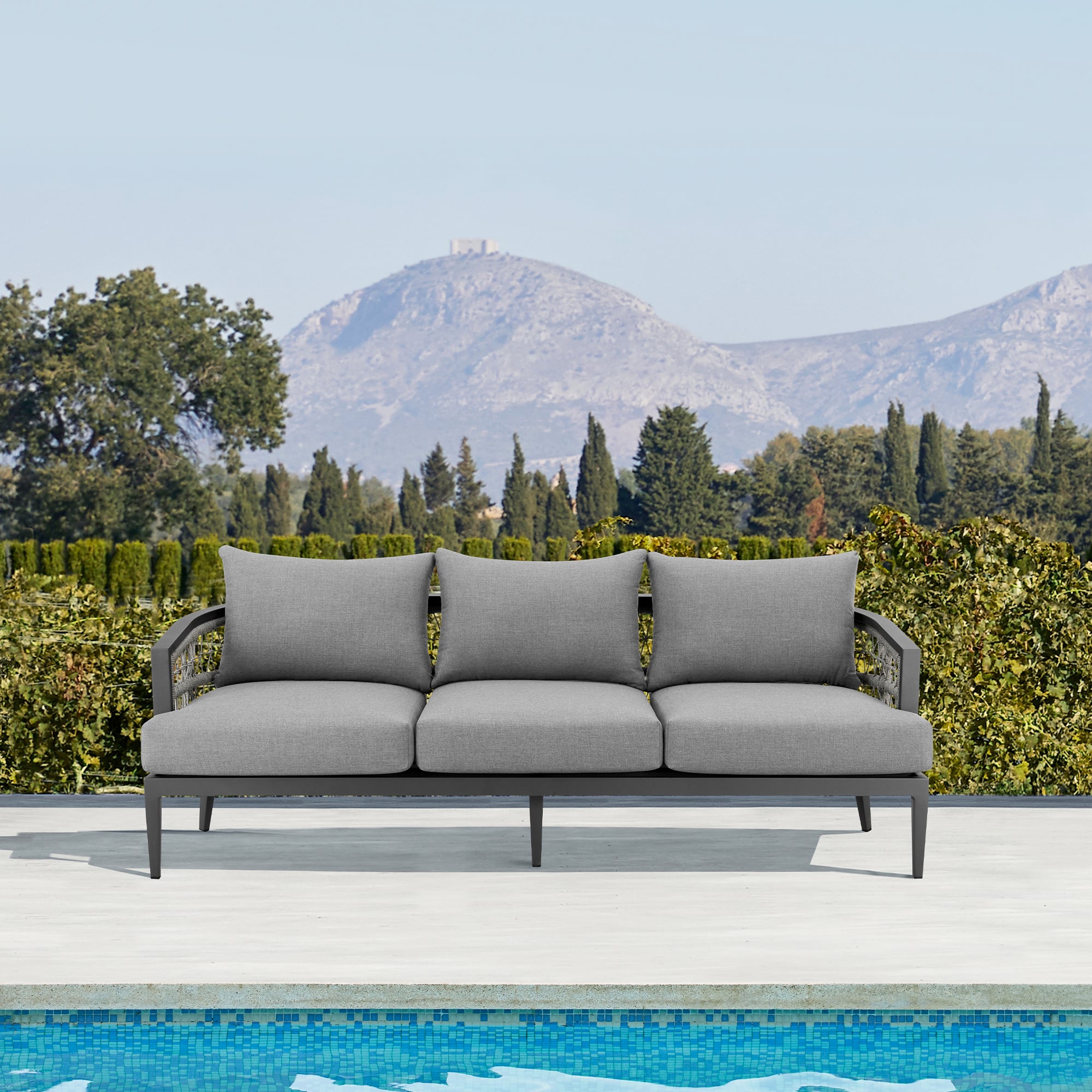 Armen Living Zella Outdoor Sofa
