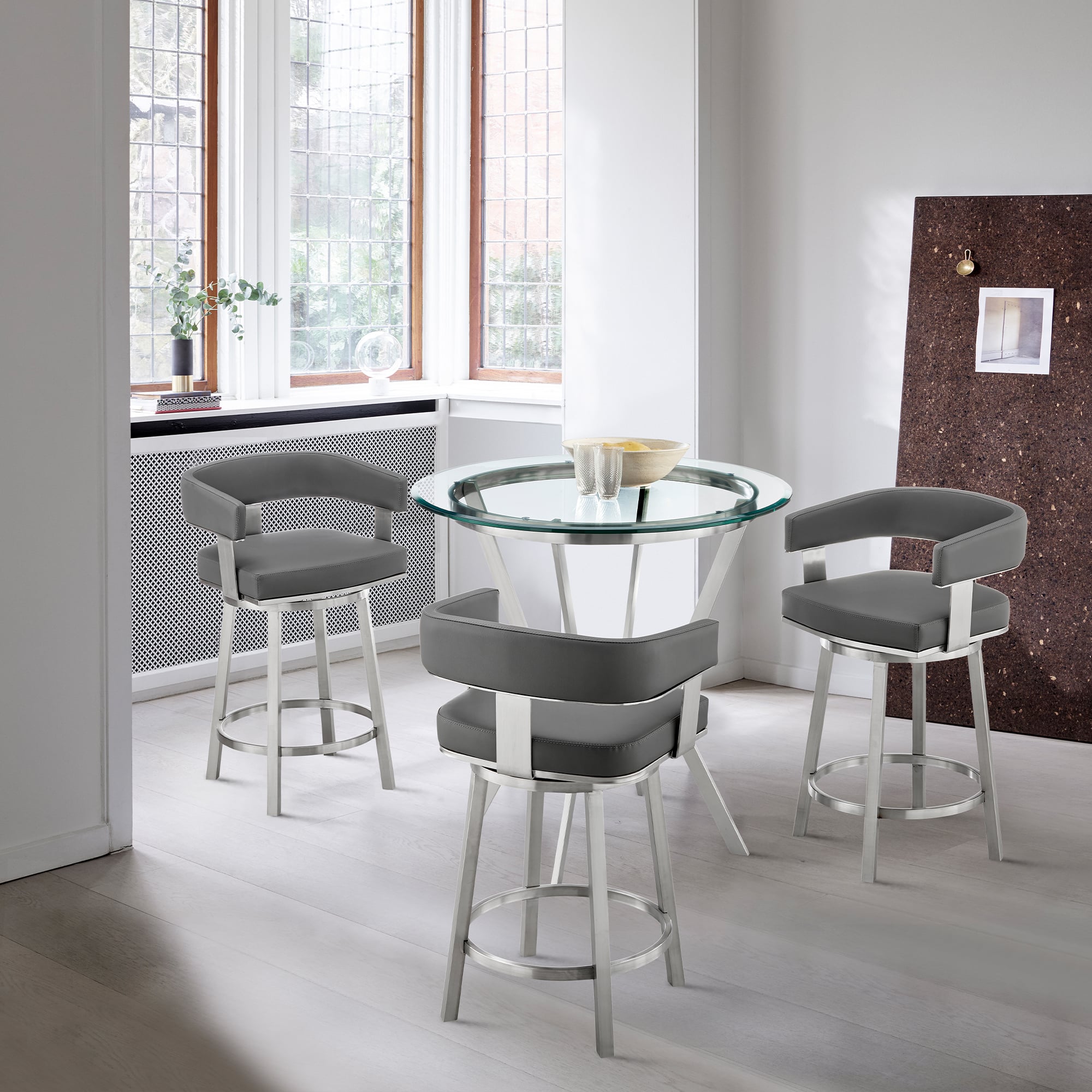 Armen Living Naomi & Lorin 4 PC Dining Set