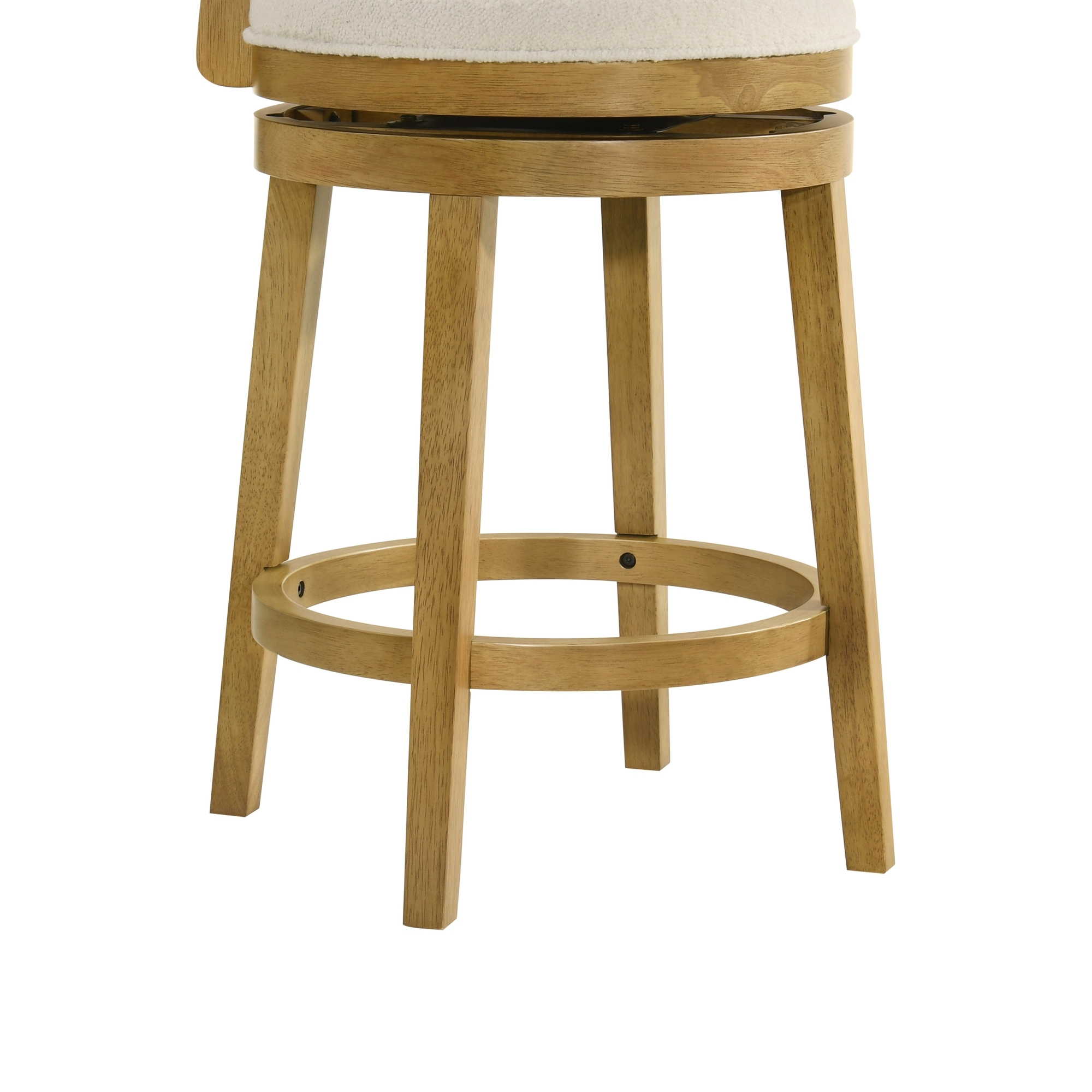 Armen Living Noely Upholstered Round Swivel Counter Stool