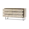 Armen Living Peridot  6-Drawer Dresser in Natural Acacia Wood