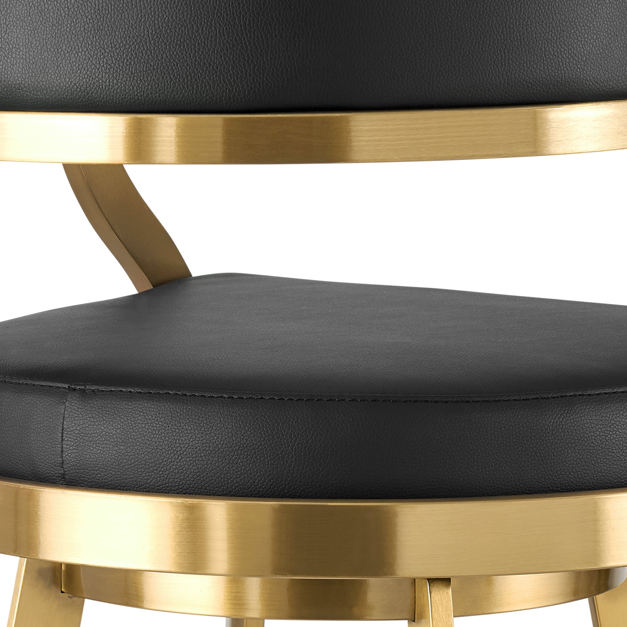 Armen Living Saturn Gold Stainless Steel Swivel Stool