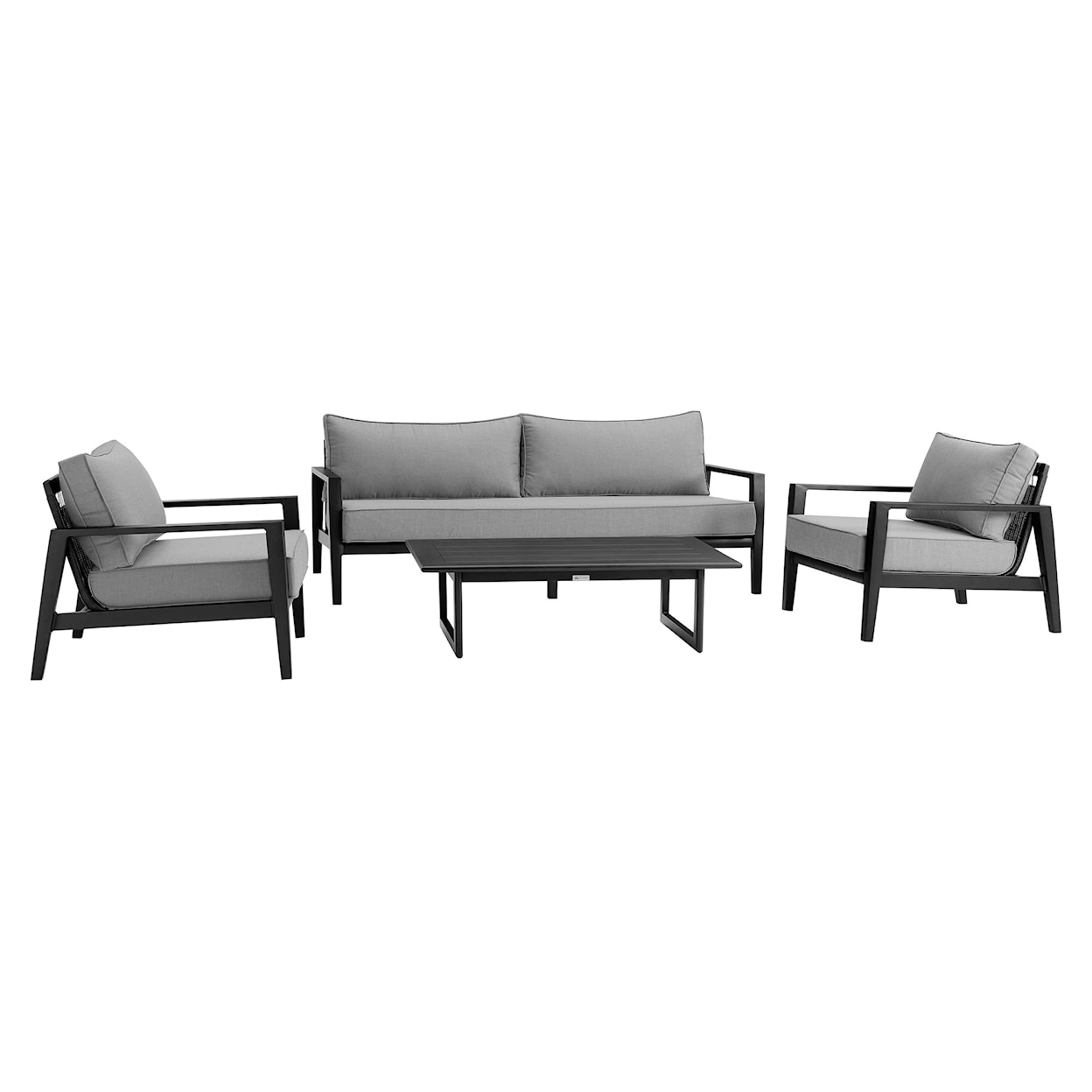 Armen Living Cayman Outdoor 4PC Conversation Set