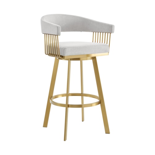 Contemporary Faux Leather Swivel Counter Stool