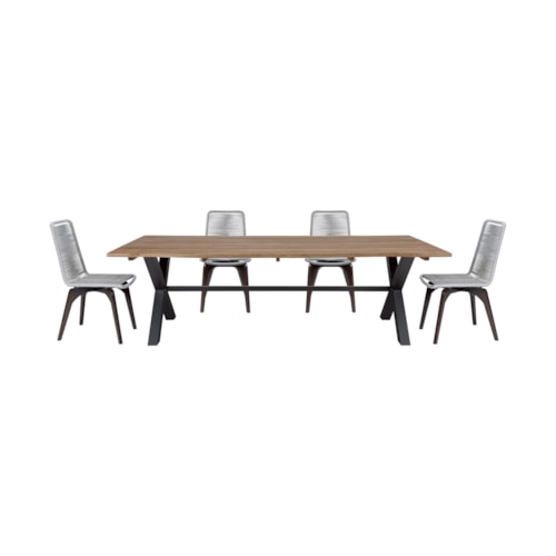 Contemporary Outdoor 5 Piece Dining Set