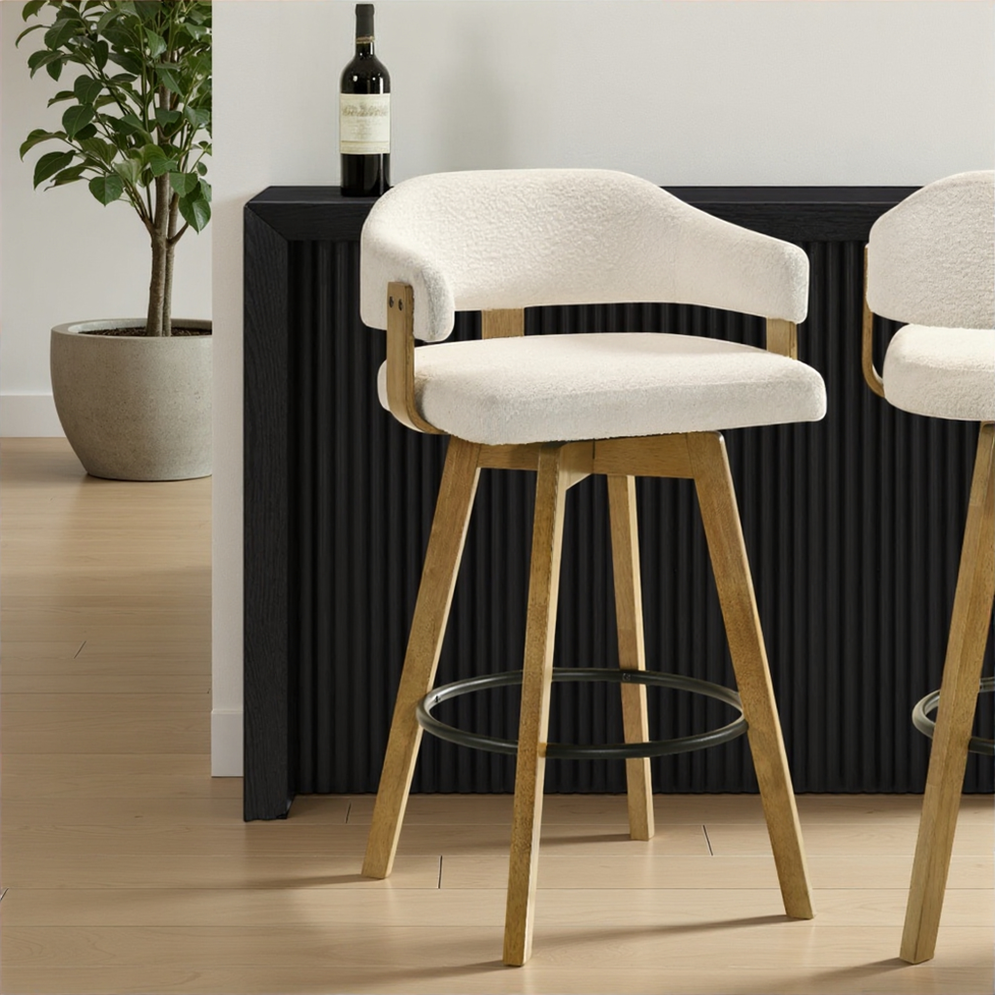 Armen Living Callah Upholstered Low-Back Barstool