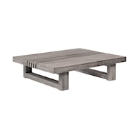 Contemporary Gray Outdoor Coffee Table with U-Shaped Legs