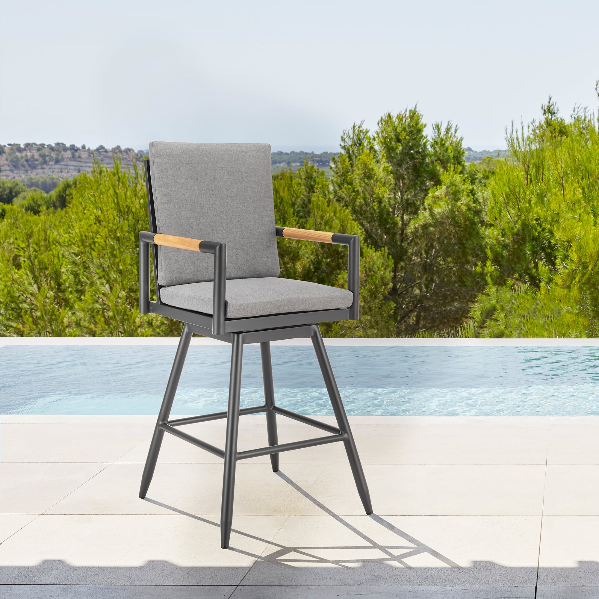 Armen Living Crown Outdoor Barstool