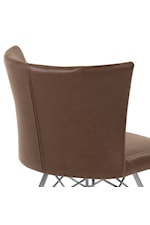 Armen Living Spago Spago Contemporary Dining Chair in Vintage Coffee Faux Leather with Brushed Stainless Steel Finish - Set of 2