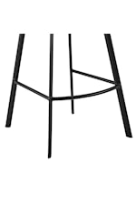 Armen Living Carise Contemporary Faux Leather and Black Metal Swivel Counter Stool