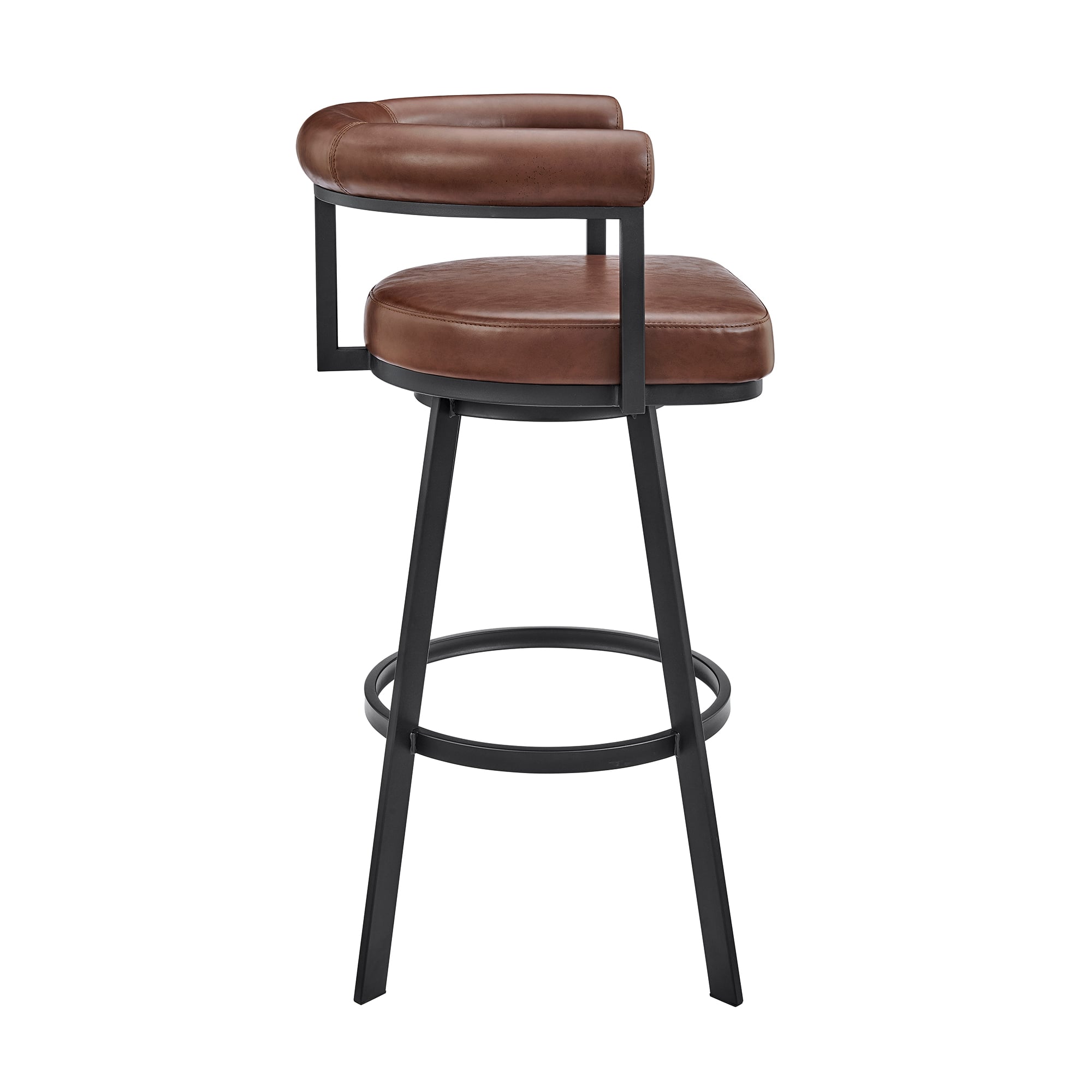 Open Barrel-Back Swivel Barstool